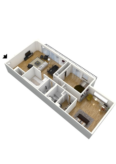 B2 Floor Plan at Sherwood at Southern Towers, Alexandria Virginia